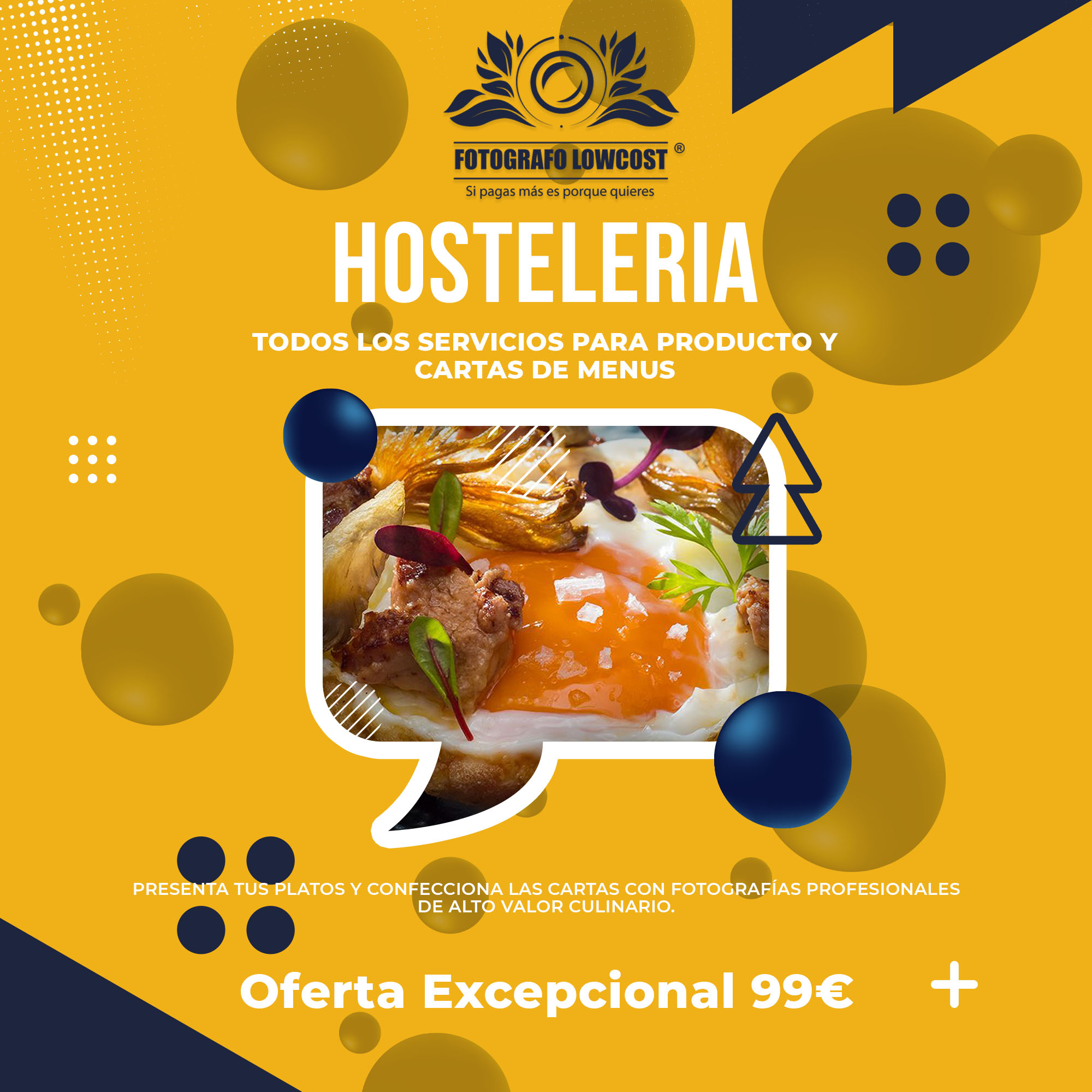 fotografo en fotografía gastronomica, cartas y menus para hostelería y restauración Burguillos del Cerro 